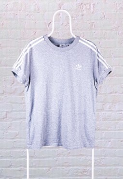 Vintage Adidas T-Shirt Grey Women's Medium UK 14