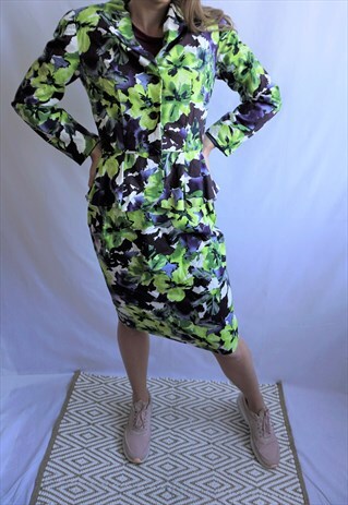 VINTAGE TWO PIECE MATCHING SET SUIT JACKET BLAZER SKIRT TOP
