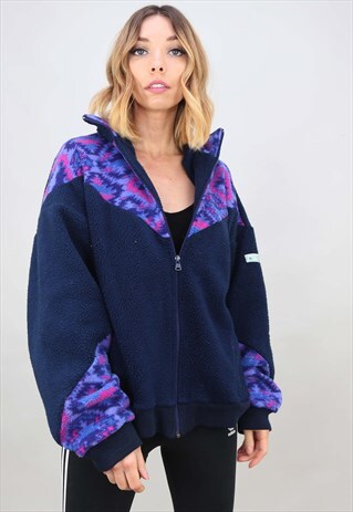 VINTAGE 90S OVERSIZED ZIP UP FLEECE