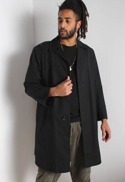 Vintage 80's Mac Rain Coat Trench Jacket Black