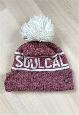 Y2K Pink Knit Pom Bobble Hat