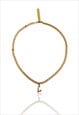 OLD ENGLISH INITIAL GOLD CHAIN NECKLACE 