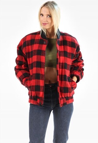 WOOL PACKER COAT MACKINAW JACKET BUFFALO PLAID