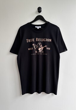 True Religion Black Logo T Shirt