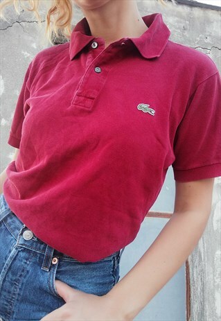 LACOSTE VINTAGE BURGUNDY POLO T-SHIRT