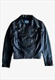 VINTAGE WOMEN'S REPLAY BLACK LEATHER BIKER JACKET