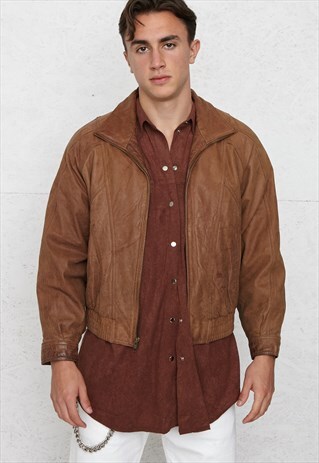 VINTAGE BROWN THINSULATE LEATHER JACKET