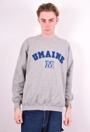 ADIDAS MENS VINTAGE SWEATSHIRT JUMPER LARGE GREY 90'S
