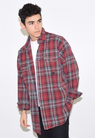 VINTAGE RED CARHARTT THICK FLANNEL SHIRT