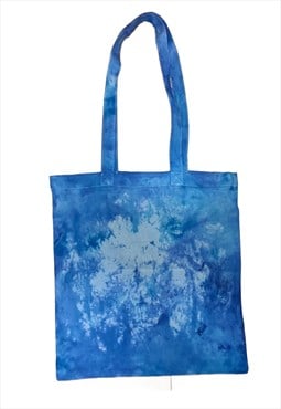 Blue Hand Dyed Cotton Tote Bag