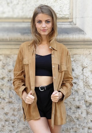 VINTAGE 90S SUEDE SHIRT STEFANEL MADE IN ITALY