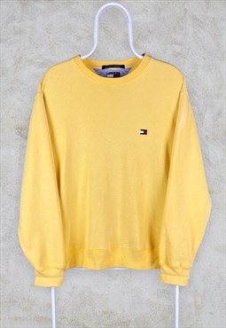 Vintage Yellow Tommy Hilfiger Sweatshirt Small