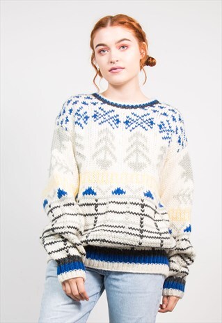 VINTAGE THICK OVERSIZE CHUNKY WINTER JUMPER