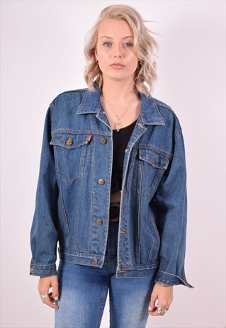 WOMENS VINTAGE DENIM JACKET MEDIUM BLUE 90S
