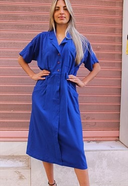 Long Blue Shirt Dress