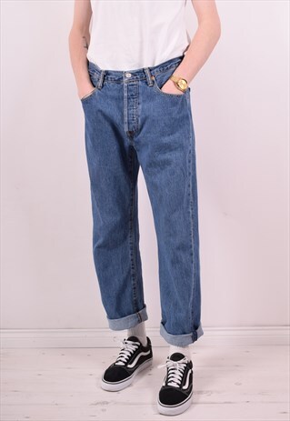 LEVI'S 501 MENS VINTAGE JEANS W34 L30 BLUE 90S
