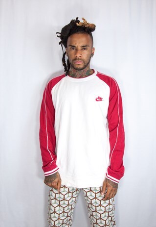 NIKE EMBROIDED RED WHITE SWEATER