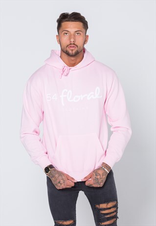 LARGE GRAPHIC PULLOVER HOODY - BABY PINK