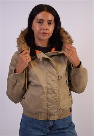 VINTAGE REPLAY PARKA JACKET KHAKI