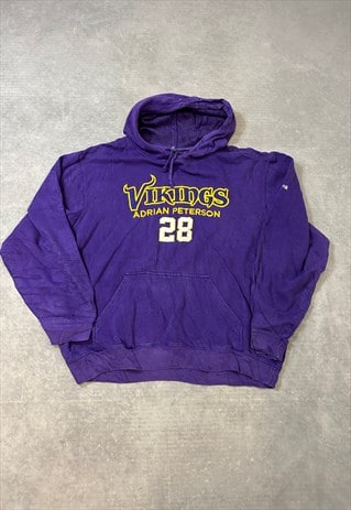 REEBOK NFL HOODIE MINNESOTA VIKINGS PETERSON SWEATSHIRT