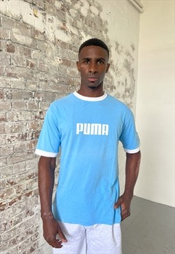 Vintage Puma T-shirt in baby blue