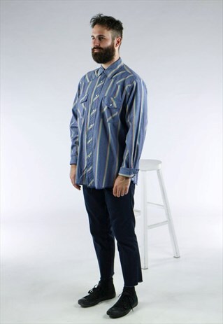 LONG SLEEVE WESTERN SHIRT / RETRO BUTTON UP SHIRT