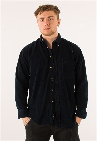 VINTAGE NAVY FLANNEL SHIRT LARGE