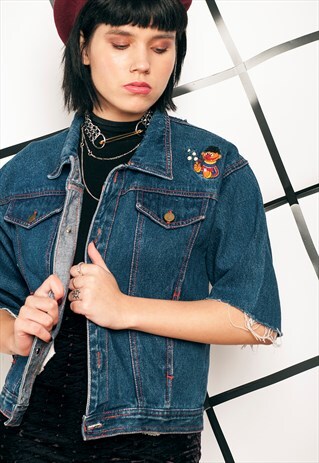 SESAME STREET DENIM JACKET - REWORKED VINTAGE JACKET