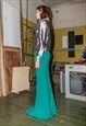 90'S VINTAGE SLIM FIT SHINY RUFFLE PARTY BLAZER IN SILVER