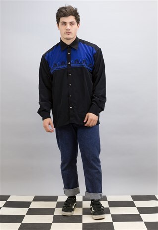 // RARE // VINTAGE VERSACE 90'S VISCOSE EMBROIDERED SHIRT