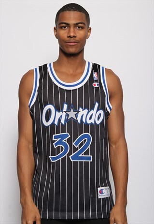 VINTAGE CHAMPION ORLANDO MAGIC SHAQUILLE ONEAL JERSEY BLACK