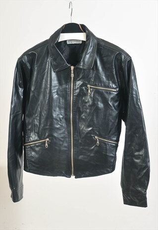 VINTAGE 00S FAUX LEATHER JACKET