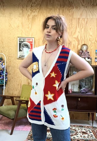 VINTAGE 80S 90S SLEEVELESS KNIT