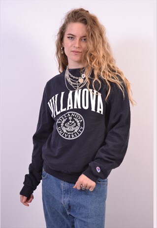 VINTAGE CHAMPION VILLANOVA UNIVERSITY SWEATSHIRT JUMPER NAVY