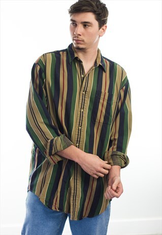 VINTAGE LL BEAN LOGO SHIRT 90S L 15.5