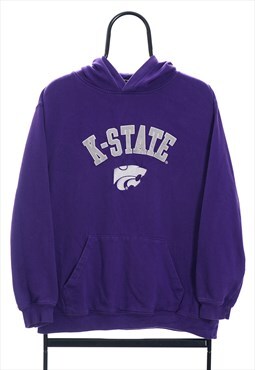 Vintage NCAA KState Wildcats Purple Spellout Sports Hoodie