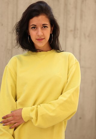 VINTAGE 90'S ADIDAS OVERSIZED SWEATSHIRT LIME SWEAT