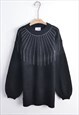 BALLOON SLEEVE JUMPER WITH CRYSTAL & CHAIN EMBELLISHMENT
