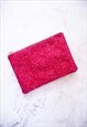 FUCHSIA GLITTER CLUTCH BAG
