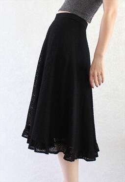 Vintage Maxi Skirt Basic Black Size XS T691.1