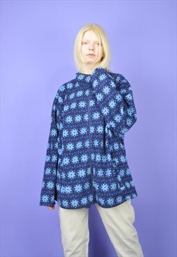 Vintage blue graphic classic fleece sweatshirt