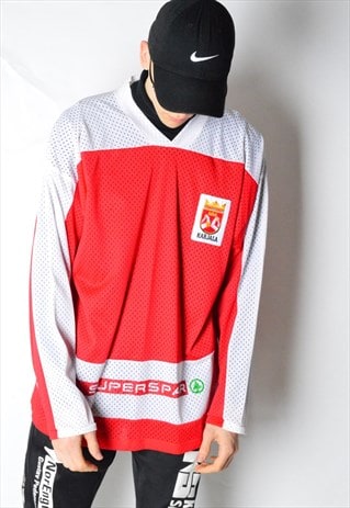 VINTAGE 90S RED HOCKEY JERSEY SHIRT