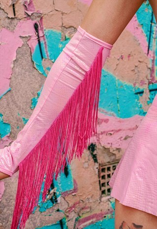 PINK FRINGE ARM CUFF CUTE UNICORN IBIZA FESTIVAL
