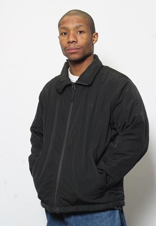 VINTAGE RALPH LAUREN FLEECE LINED HARRINGTON JACKET BLACK