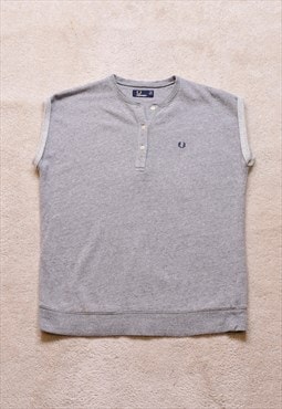 Women's Fred Perry Grey Sleeveless Sweater