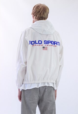 RARE 90S VINTAGE MENS POLO SPORT BIG LOGO WINDBREAKER JACKET