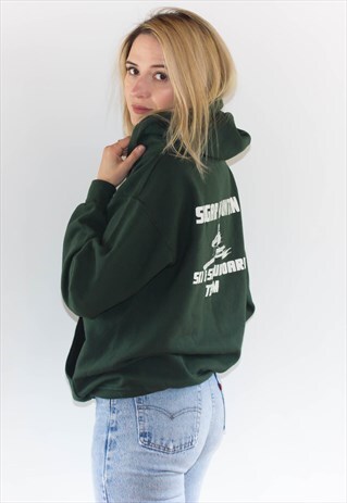 90'S SUGAR MOUNTAIN GREEN SKI HOODY