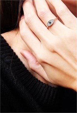 Evil Eye Ring Women Sterling Silver Ring