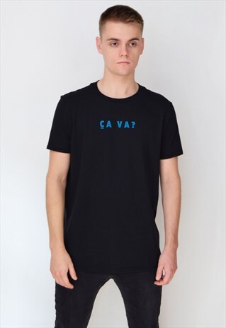 BLACK CA VA? (BLUE) T-SHIRT