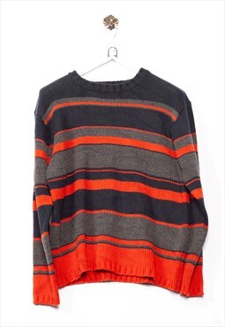 Point Zero Sweater striped pattern blue/grey/red